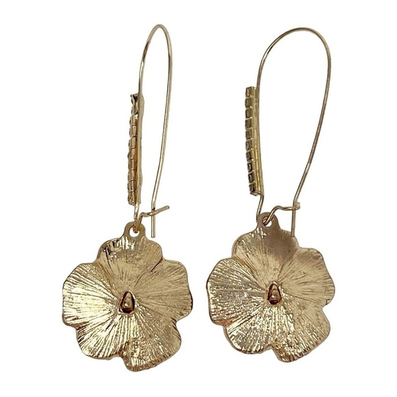 Floral Enamel Rhinestones Dangle Earrings - Picture 5 of 5